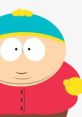 Eric Cartman in a red jacket and blue hat, known for his humorous antics and memorable quotes in South Park.