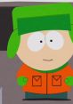 Kyle Broflovski in his signature green hat and orange jacket, showcasing his quirky character from the animated series.