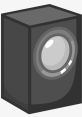 Gray speaker design inspired by the Announcer from BFDI, showcasing a circular speaker front and minimalist style.