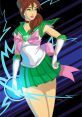 Sailor Jupiter from DiC showcases her powerful aura, dressed in her distinctive green and pink ensemble, ready for action.