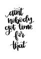 Ain't Nobody Got Time = MattHQ The first that greets your ears is a sharp and commanding voice declaring, "Ain't Nobody Got