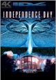 Independence Day movie poster featuring a UFO attacking the White House in a dramatic 4K visual display.