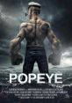 Popeye stands strong against stormy seas, showcasing his iconic sailor look and massive muscles. Elevate your movie night!