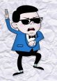 Cartoon character performing a dance in a blue tuxedo, inspired by the Mouse Gangnam Style parody. Fun and energetic!