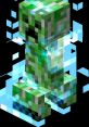 vibrant pixelated creeper 7 character with electric blue accents ready to surprise in Minecraft adventures.