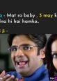 Funny Hindi meme featuring a man making a playful expression, captioned with humorous dialogue about emotions.