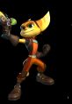 Ratchet from Ratchet & Clank poses confidently with his signature blaster, showcasing his adventurous spirit and style.