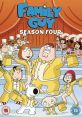 Colorful poster for Family Guy Season 4 featuring main characters in yellow costumes on a theatrical stage.