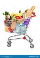 Boodschappen 1: The of a cart rolling through the aisles of a bustling grocery store, filled with the rustling of bags and