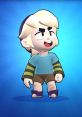 Gus from Brawl Stars, a cheerful character with light blonde hair and vibrant outfit, ready for action in the game.