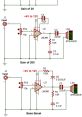 Circuit diagram showing two amplifiers with gain settings and bass boost functionality for enhanced audio performance.