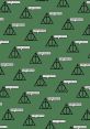 Pattern featuring black symbols and text "Avada Kedavra!" on a green background, perfect for fans of Harry Potter.