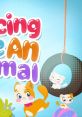 Playful cartoon animals engaging with a tire swing in a vibrant, colorful setting, perfect for Luna (English Singapore) activities.