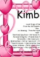 Meaning and qualities of the name Kimberly, featuring emotional traits, career insights, and lucky numbers in a decorative design.